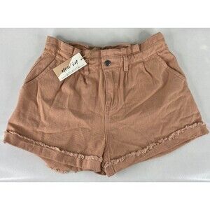 New In Collection Women Medium Blush Shorts Cutoff Cuff Scrunch Waist NWT